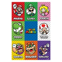 Pyramid America Super Mario Roster 24-in x 36-in Grid Poster at ...