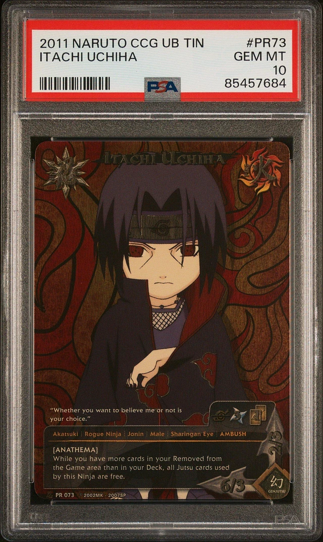 GameStop 2011 Naruto Ccg Ultimate Battle Tins Pr073 Itachi Uchiha