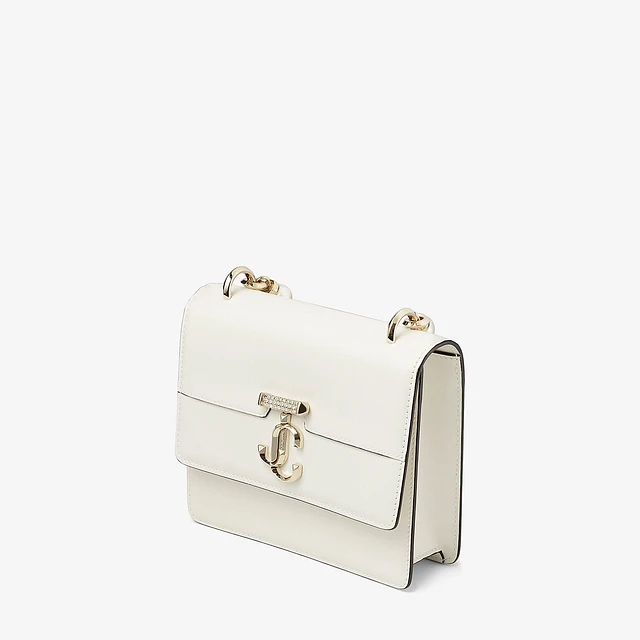 ★JIMMY CHOO★ Avenue Quad XS Crystal & pearl【多色】 AVENUE QUAD XS | Smoke Green Satin Shoulder Bag with Pearl