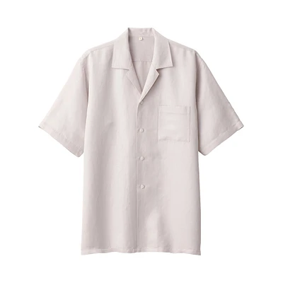 MUJI Labo Men's Poplin Regular Collar Striped Shirt
