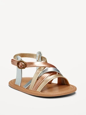 Michael Kors Imani Embellished Metallic Faux Suede Sandal