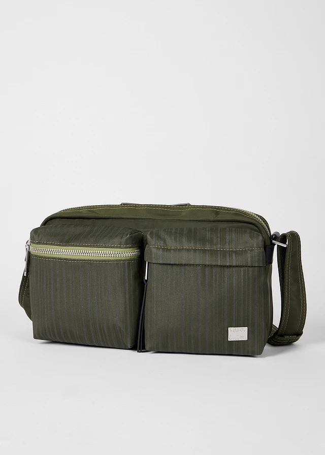 Paul Smith Green 'Laser Stripe' Recycled-Nylon Cross-Body Bag