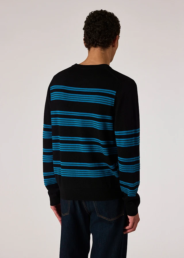 PS Paul Smith Blue Faded Stripe Merino Wool-Blend Sweater