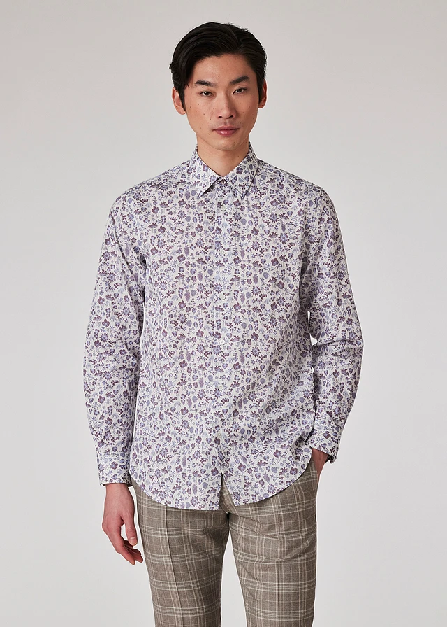 Paul Smith Tailored-Fit Multicolour 'Pencil Floral' Print