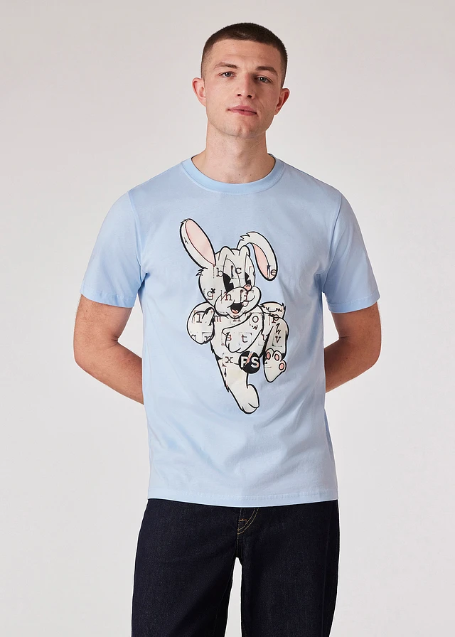 PS Paul Smith Sky Blue 'Bunny' Print T-Shirt | King's Cross