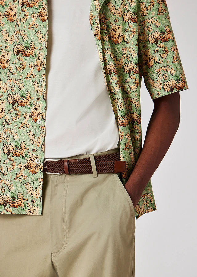 Paul Smith White 'Moonlight Flower' Print Cotton Shirt