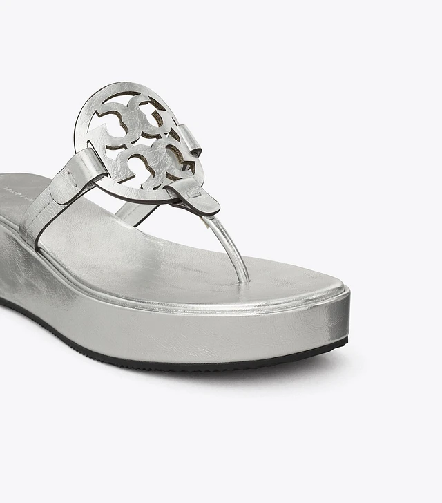 Tory Burch Miller Metallic Snake-Embossed Sandal | The Summit