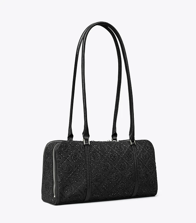 ★Tory Burch★RAFFIA black★T Monogram tote Mini★バッグ T Monogram Raffia Mini Tote: Women's Designer Crossbody Bags