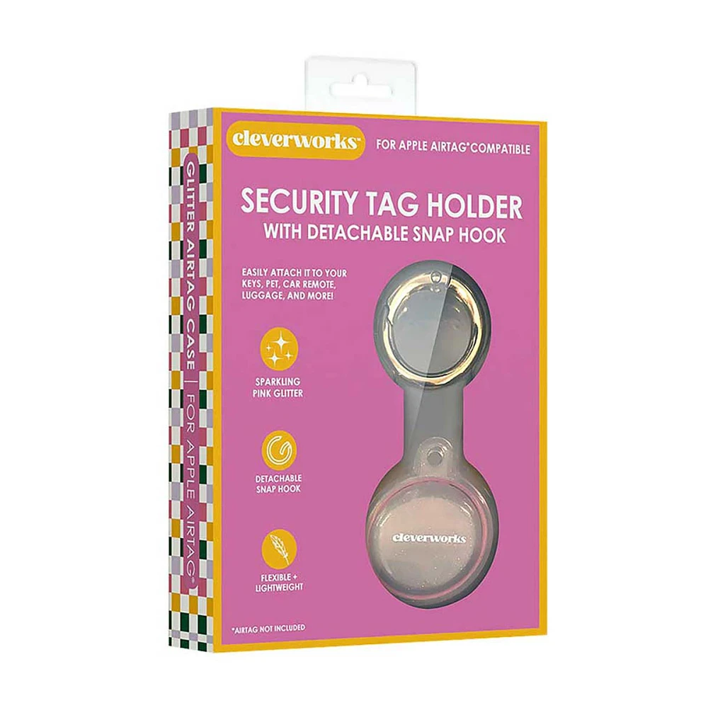 Cleverworks Security Tag Holder, Pink Glitter at Hamilton