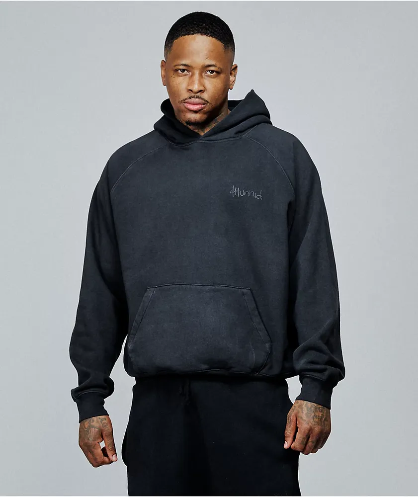 Feels. 上杉柊平 PIGMENT DYE HOODIE BLACK XL 4Hunnid Komfort Kollection Black Pigment Dye Hoodie at
