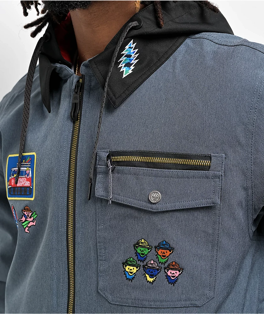686 x Grateful Dead Blue 10K Snowboard Jacket | Liberty Center