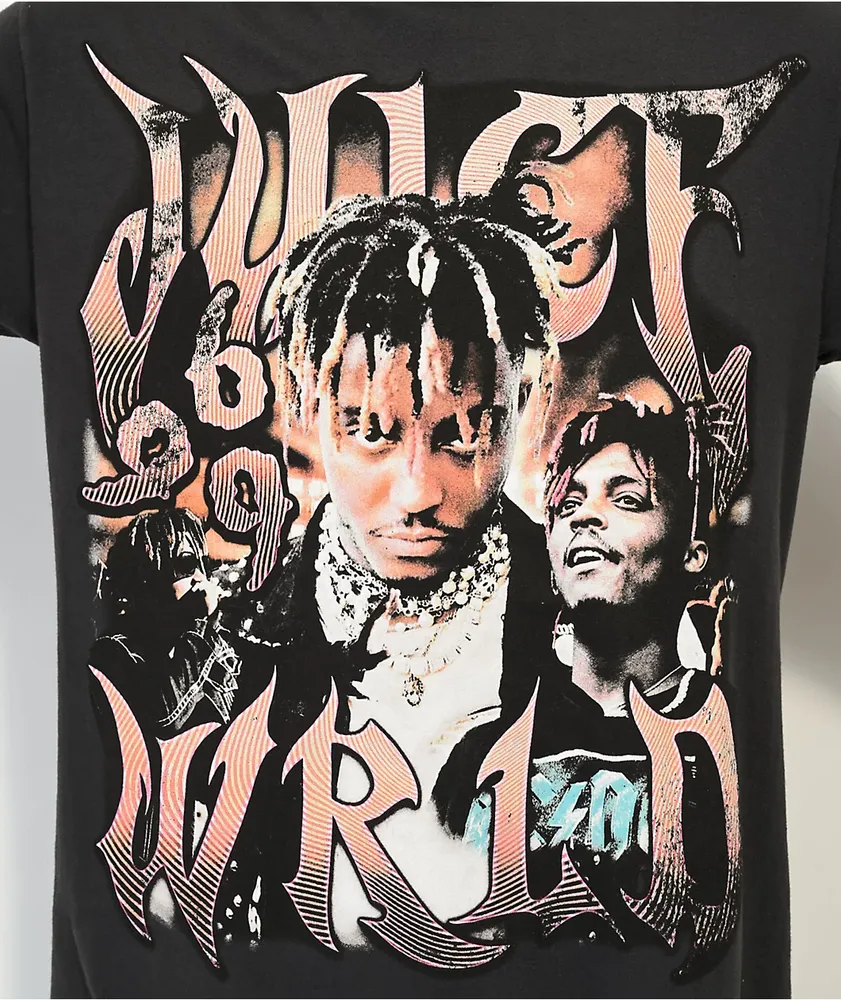 999 Club by Juice WRLD Fire Black Wash T-Shirt | MainPlace Mall