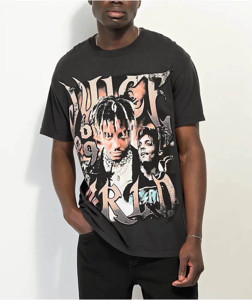 999 Club by Juice WRLD Fire Black Wash T-Shirt | MainPlace Mall