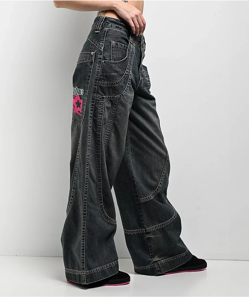 パンツ ASAPMODE Wavy Washed Wide Denim Pants パンツ ASAPMODE Wavy Washed Wide Denim Pants Creased Washed