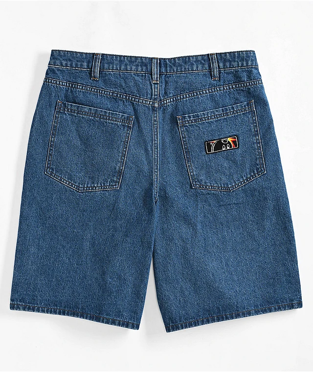 Adam Bomb Speed Blue Denim Baggy Shorts at Hamilton Place in