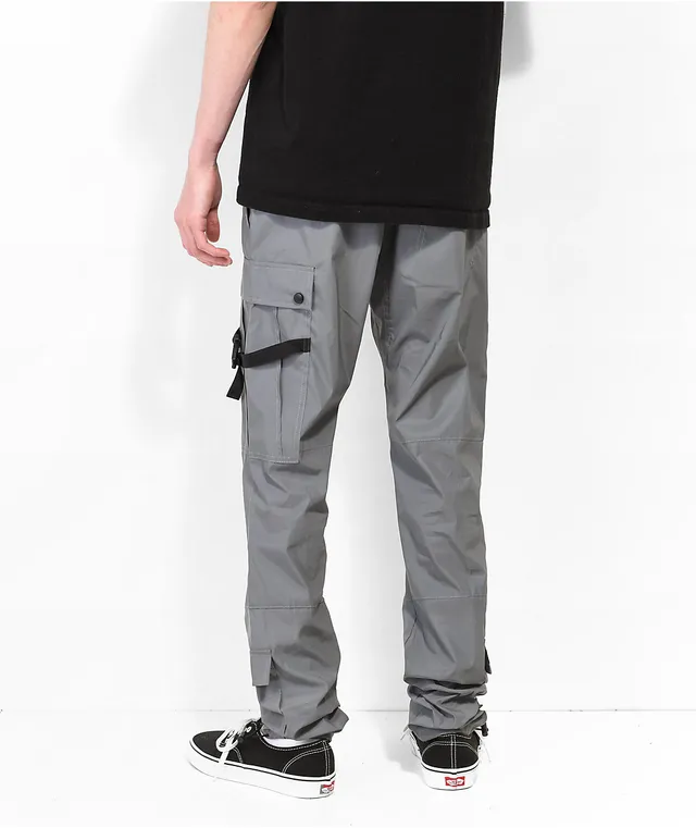 【oan】Grey Stitch Pants American-Stitch-Multi-Pocket-