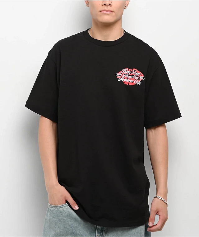 ★ILLIGO★ Rose Check Heart Fitted T-Shirt Black 25SMTOP30BK ILLIGO] Rose Check Heart Fitted T-shirt Black – SellerWork