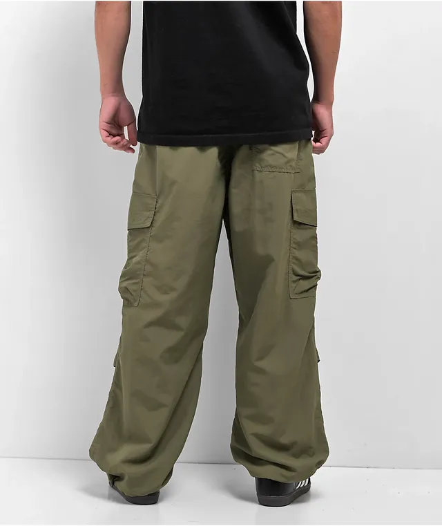 ★ ★ Here Olive Relax Fit Parachute Pants J22260 Ruched Poplin Parachute Pants | Nuuly