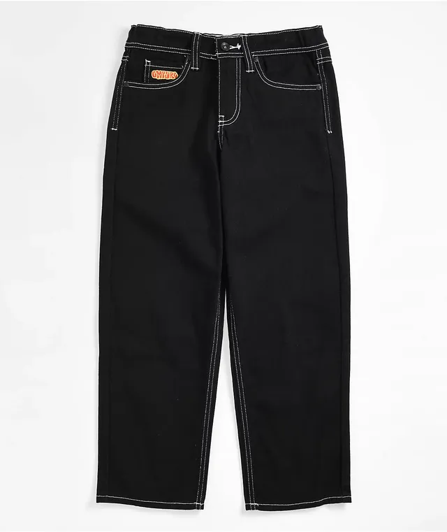 Empyre Kids Embroidered Loose Fit Black Denim Skate Jeans