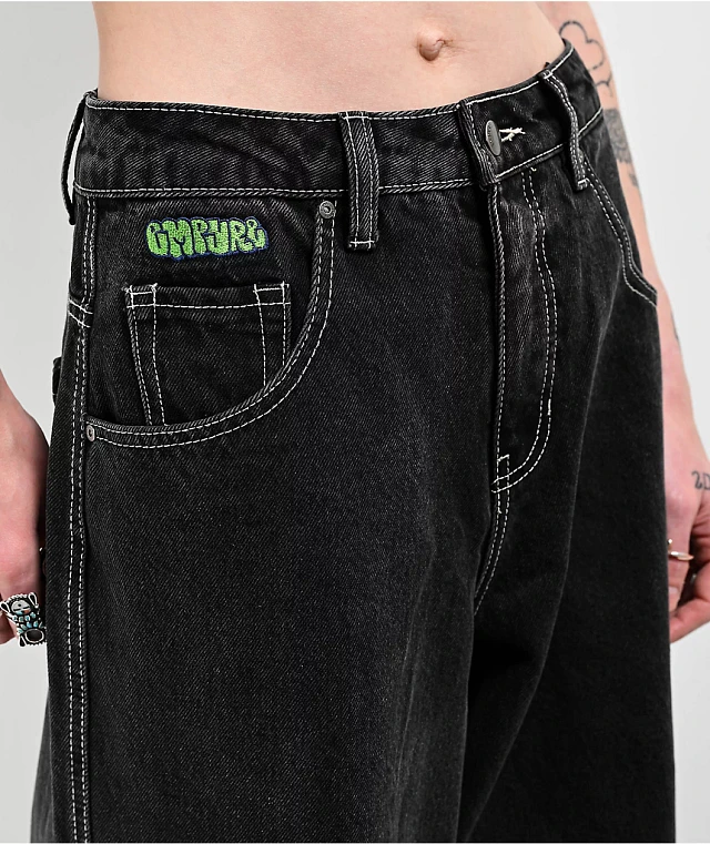 Empyre Marble Extent Wide Leg Black Denim Jeans at Mall of