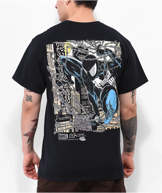 HUF X MARVEL コレクション スパイダーマン HANGIN' OUT Tシャツ HUF x Spider-Man Hangin' Out Black T-Shirt at Hamilton Place