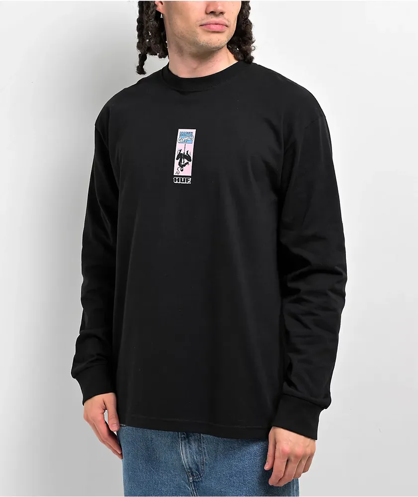 HUF X MARVEL コレクション スパイダーマン HANGIN' OUT Tシャツ HUF x Spider-Man Hangin' Out Black T-Shirt at Hamilton Place