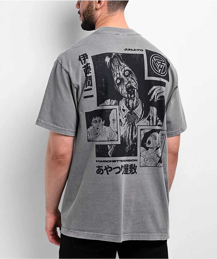 HYPLAND x Junji Ito Marionette Mansion Grey T-Shirt at