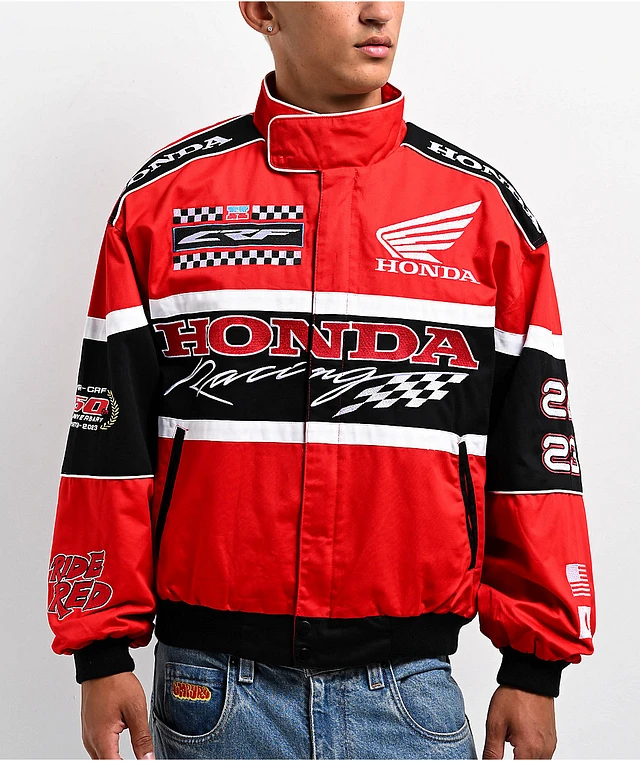 Honda Racingジャケット レッド/ホワイト/ブラック XL 激レア 古着 HONDA ホンダ レーシングジャケット 中綿 ブルゾン