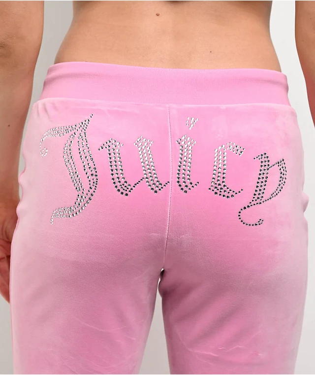 JUICY COUTURE★関税込 ピンク ベロアストレートレッグジョガー JUICY COUTURE☆関税込 ピンク ベロアストレートレッグジョガー