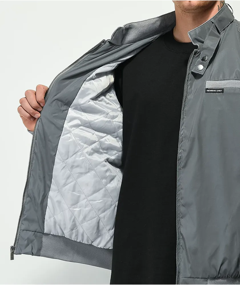 Members Only Iconic Grey Reflective Racer Jacket | Pueblo Mall