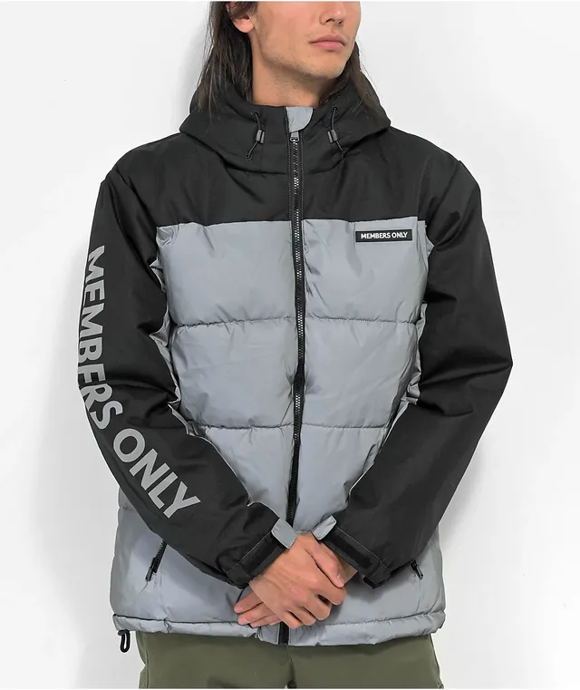 Members Only Space Suit Silver Reflective Pullover Jacket