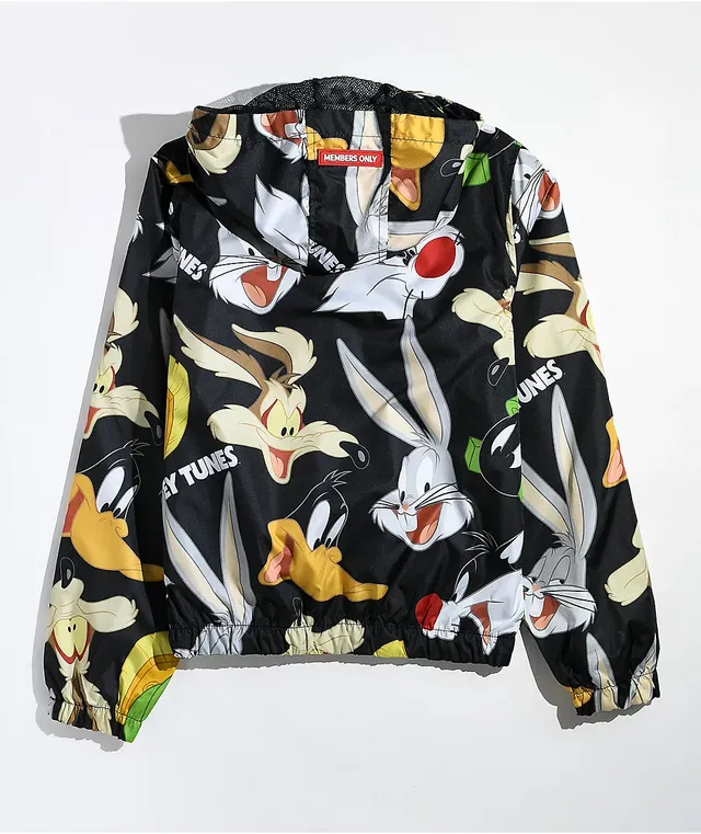 ジャニー Members Only 2-16 Looney Tunes Zip-Up Hooded Windbreaker