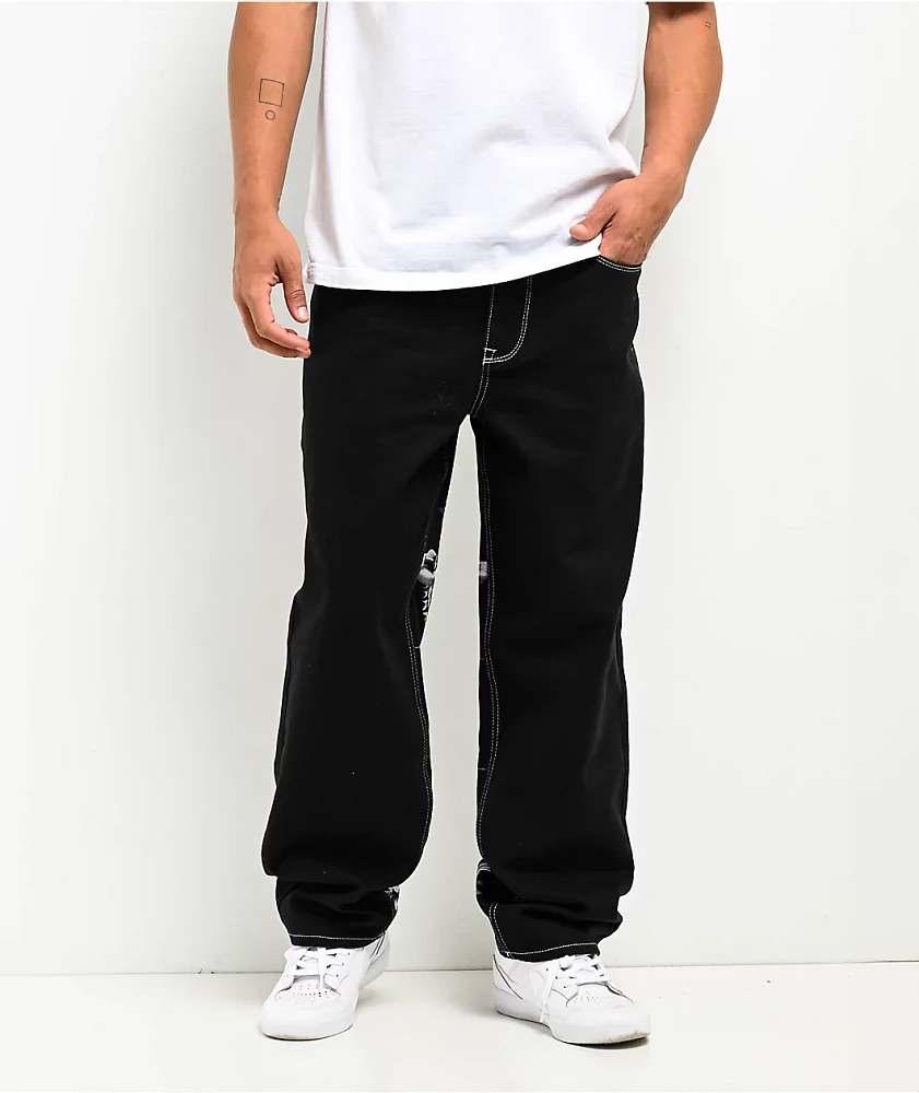 【Raucohouse】Damage Hall Black Denim Pants Raucohouse