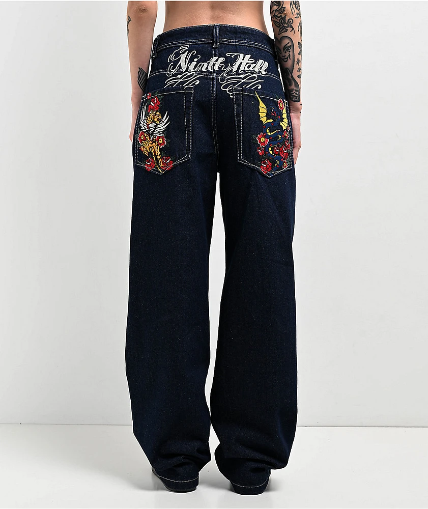 【NONCODE】Hall-in-the-Washing Pants Ninth Hall Idle Rinse Blue Denim Jeans at Mall of America