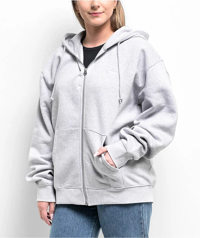 Zine Zippin Grey Zip Hoodie | MainPlace Mall