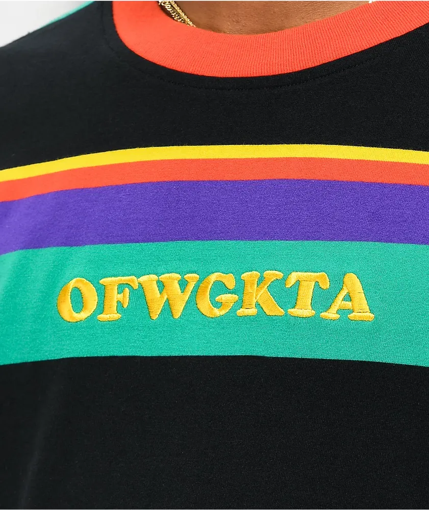 Odd Future Multi Stripe Black Long Sleeve Knit Shirt | Arden
