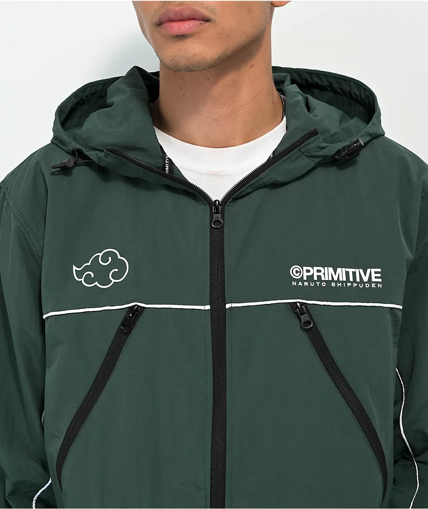 narukami① Primitive x Naruto Shippuden Itachi Green Windbreaker Jacket