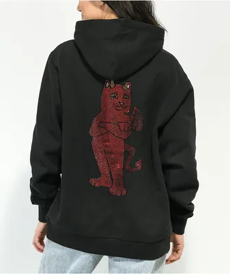RIPNDIP Kawaii Nerm Rhinestone Black Hoodie at Hamilton