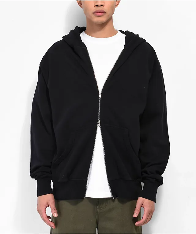 【KARACTOR】 Garment dyed hooded zip-up 카락터(KARACTOR) Garment dyed hooded zip-up / Pigment black