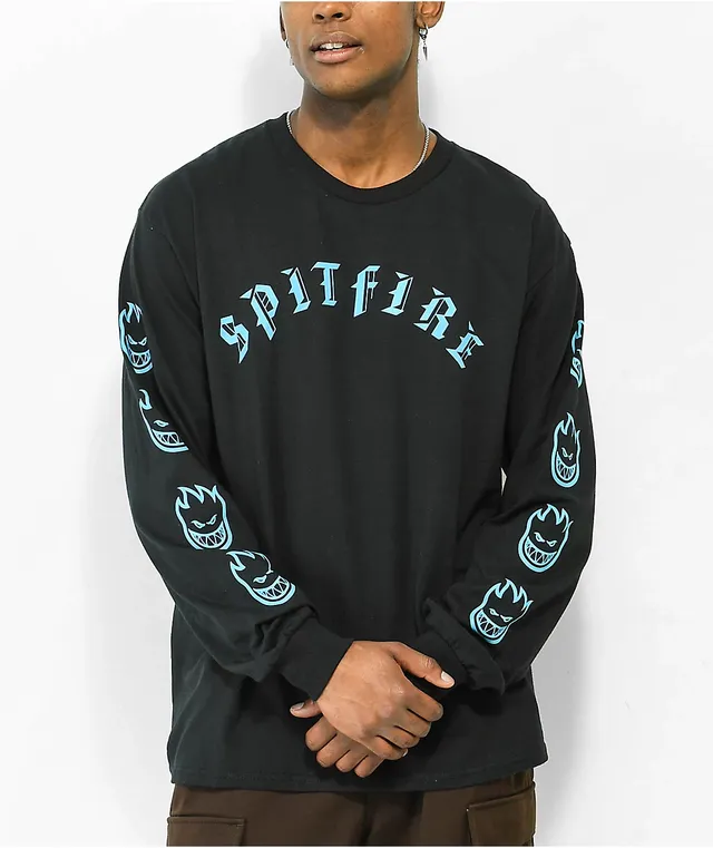 90s old spitfire tee bighead ビッグヘッド Spitfire Old E Bighead Grey Long Sleeve T-Shirt | Zumiez