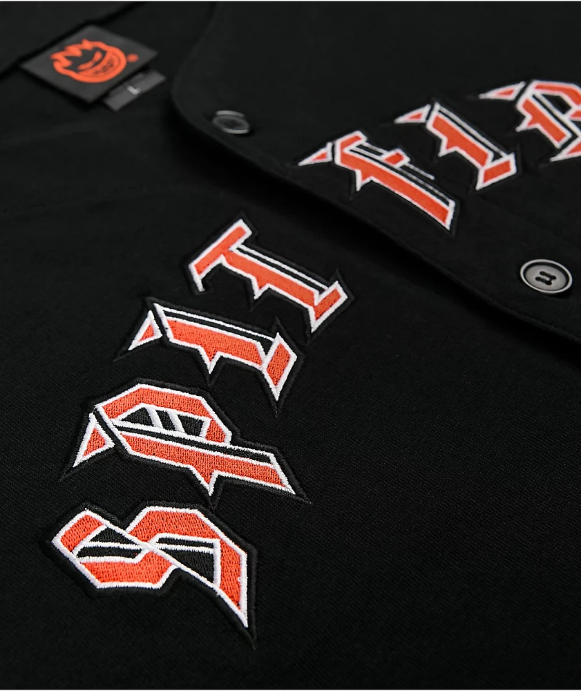 トップス SPITFIRE BUTTON FRONT JERSEY Spitfire Old English Black Baseball Jersey | Dulles Town Center