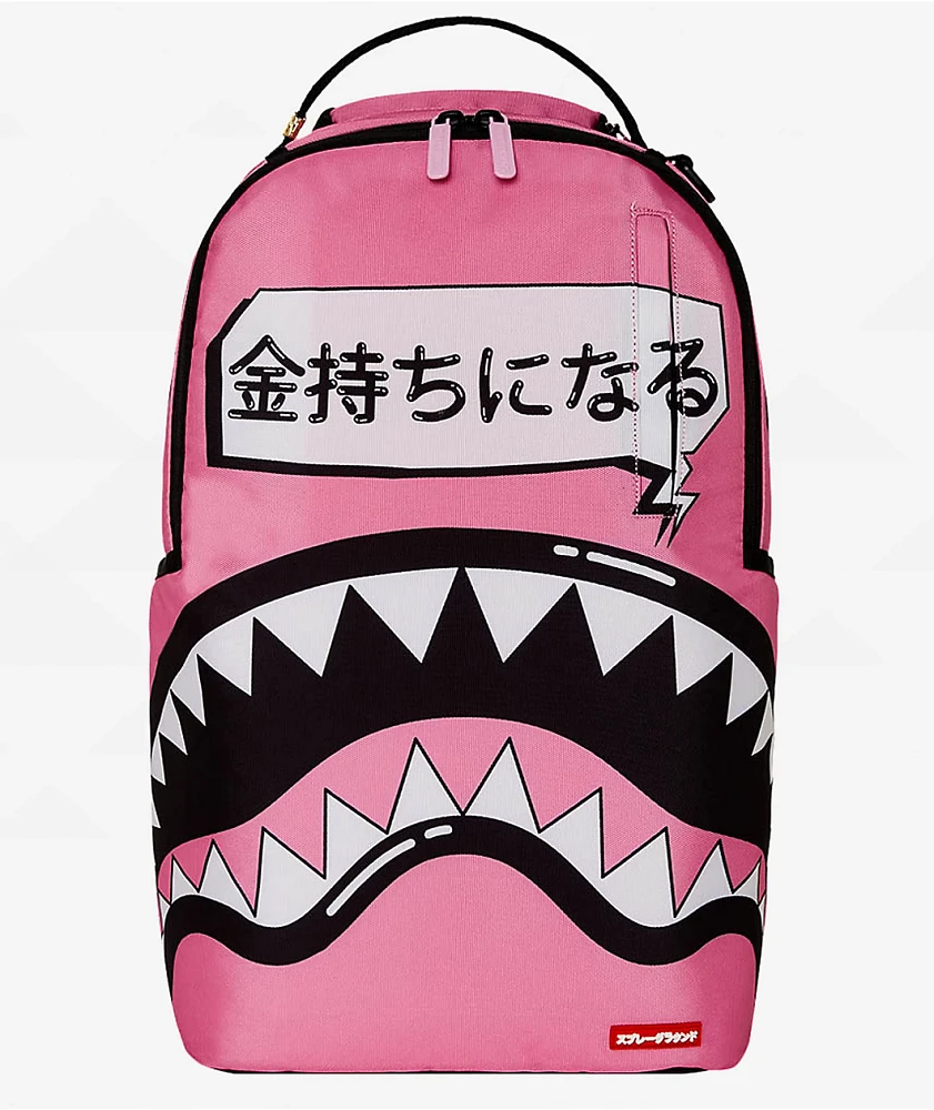 ★EMS★ OUT LINE LOGO BACKPACKPINK XZNGL Fashion Neutral Backpack Bag Shoulder Canvas School