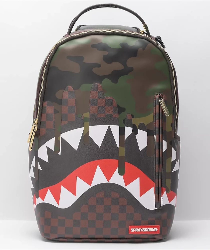 【SPRAYGROUND】Dripping Sharks In Paris バックパック 関送込 Sprayground Camo Drip Sharks in Paris Backpack at Hamilton