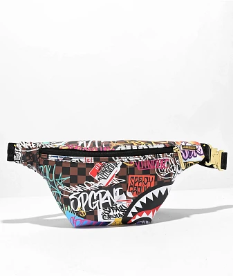 【Sprayground】Sharks In Paris Blur Brown Fanny Pack Sprayground Sharks In Paris Blur Brown Fanny Pack | Zumiez