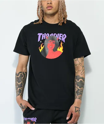 【THRASHER】 KRAK SKULLS T-SHIRTS - BLACK Thrasher Krak Skulls Black T-Shirt | Zumiez