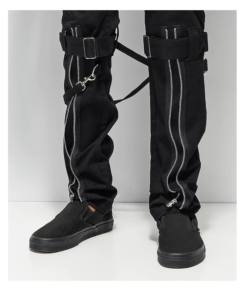 Tripp NYC Slim Black Bondage Pants at Hamilton Place in