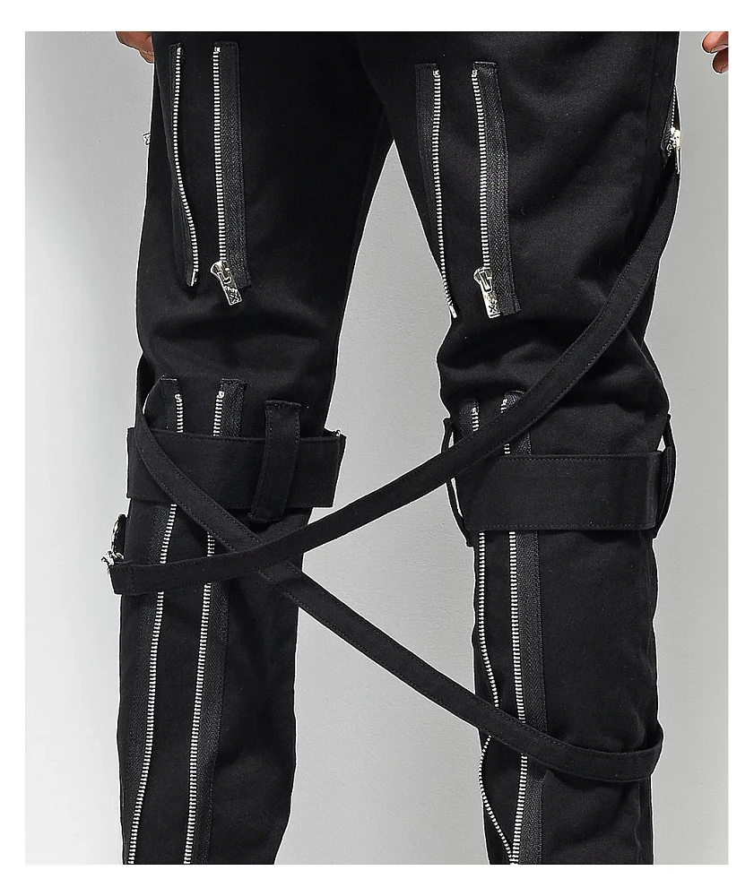 Tripp NYC Slim Black Bondage Pants at Hamilton Place in