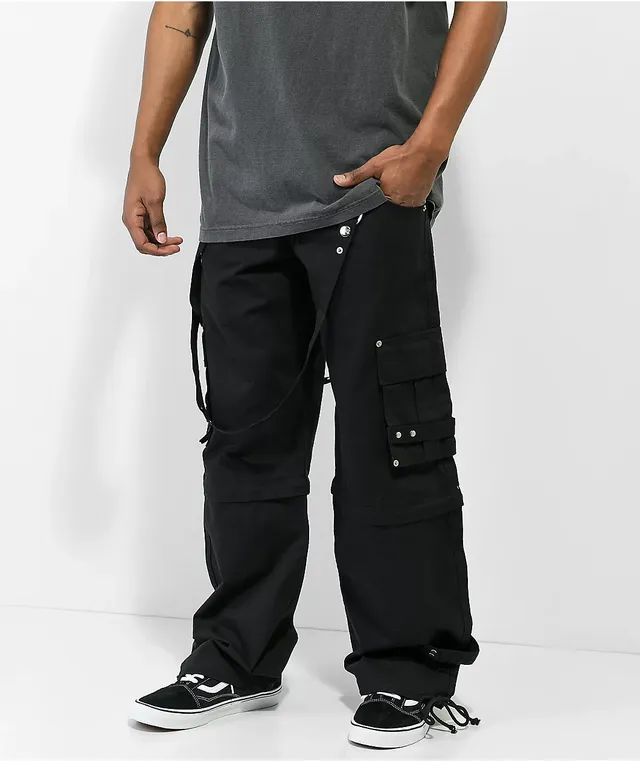 Tripp NYC Zip Off Black Cargo Bondage Pants at Mall of
