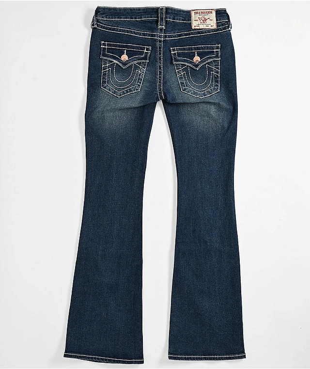True Religion Becca Low Rise Big T Glowing Moon Bootcut