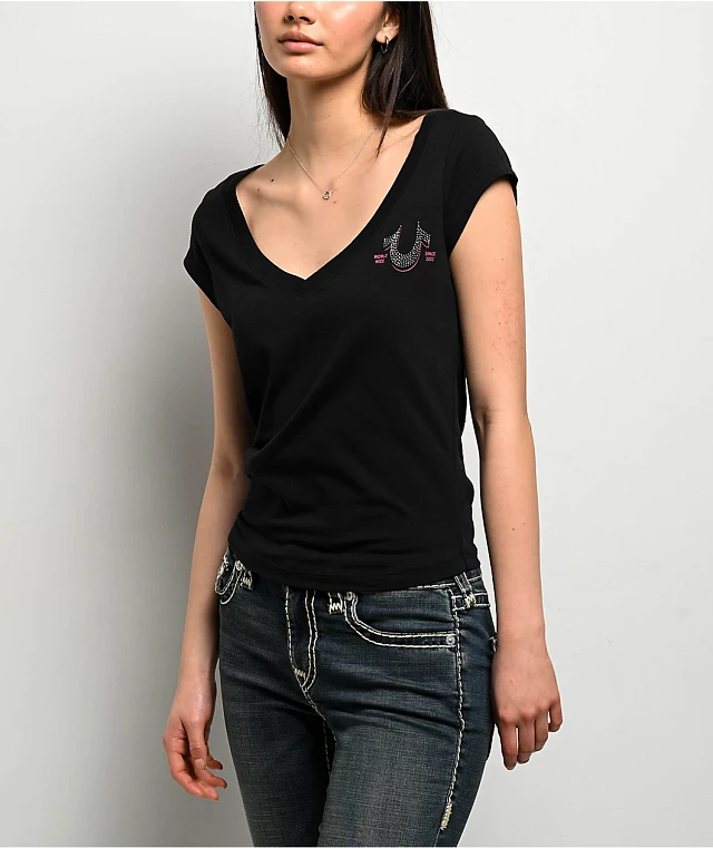 True Religion Crystal Logo Black T-Shirt | Liberty Center